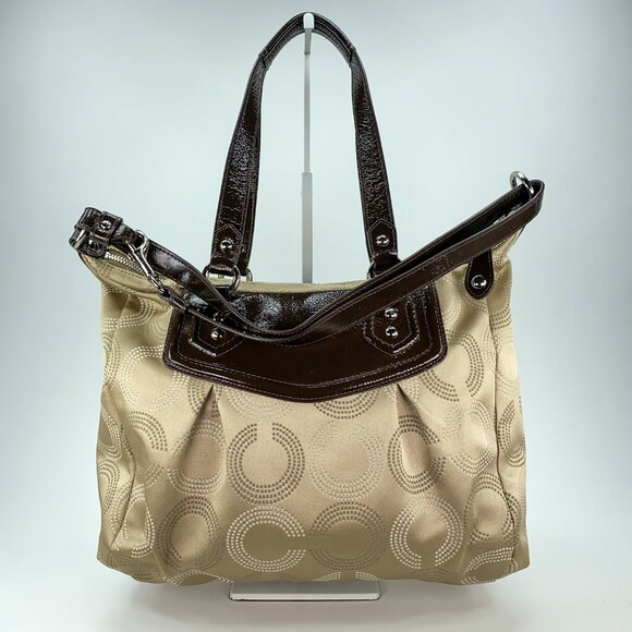 COACH Ashley Signature C Dotted Op Art Monogram Shoulder Bag - G1280-F20068 - Picture 4 of 14